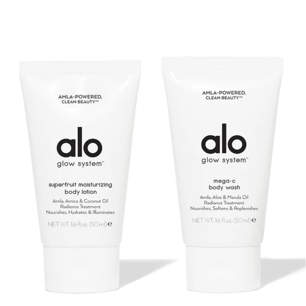 NWT ALO Yoga Mega-C Body Wash and Superfruit Body Lotion Mini Duo Sample Set